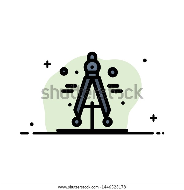 Compass, Divider, Science  Business Flat Line\
Filled Icon Vector Banner\
Template