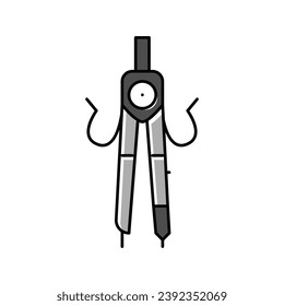 compass divider stationery character color icon vector. compass divider stationery character sign. isolated symbol illustration
