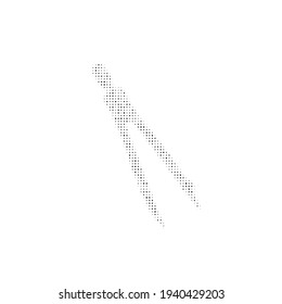 The compass divider symbol filled with black dots. Pointillism style. Vector illustration on white background