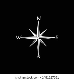 compass doodle hand drawing flat black