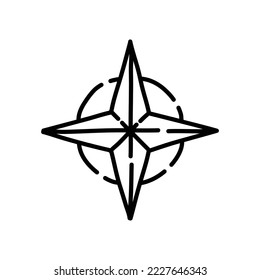 Compass doodle icon. Hand drawn black sketch. Vector Illustration.