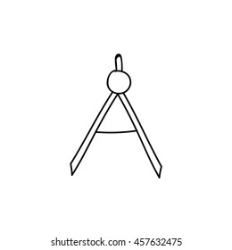 Compass doodle icon illustration symbol vector sign 