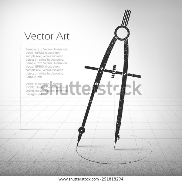 Compass. Drafting\
tool. Vector\
illustration.