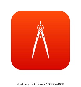 Compass for drawing and delineation icon digital red for any design isolated on white vector illustration