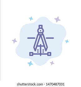 Compass, Drawing, Education, Engineering Blue Icon on Abstract Cloud Background. Vector Icon Template background