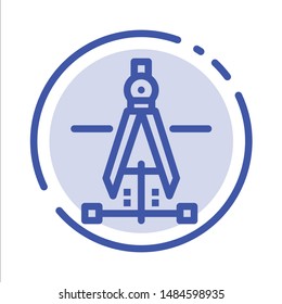 Compass, Drawing, Education, Engineering Blue Dotted Line Line Icon. Vector Icon Template background