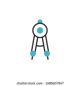 compass drawing icon vector illustration. compass drawing icon modern style design