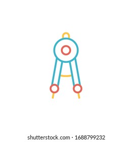 compass drawing icon vector illustration. compass drawing icon line color style