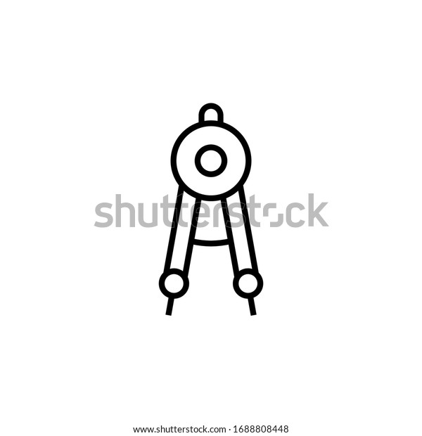 compass drawing icon vector illustration. compass\
drawing icon line\
style