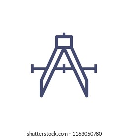 Compass Drawing Instrument Vector Line Icon Pixel Perfect. Editable 2 Pixel Stroke Weight. Outline Icon for Website Mobile App Presentation