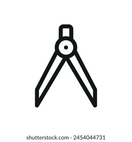 Compass for drawing isolated icon, divider vector symbol with editable stroke