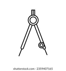 Compass drawing tool line icon, Divider caliper symbol, logo flat illustration on white background..eps