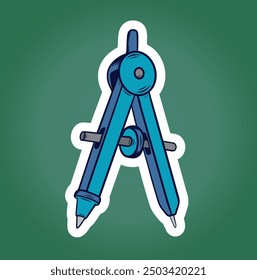compass drawing  vector illustration, back to school concept
