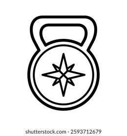 Compass dumbbell icon fitness design vector  illustration