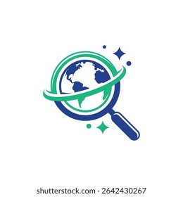 Estilo moderno del logotipo abstracto de la tierra de la brújula