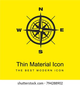 Compass with Earth cardinal points directions bright yellow material minimal icon or logo design