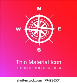 Compass with Earth cardinal points directions red and pink gradient material white icon minimal design