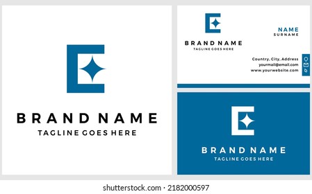 Compass east star logo with business card design