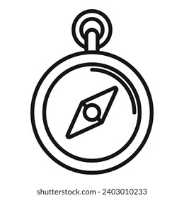 Compass equipment icon outline vector. Campsite location nature. Holiday travel