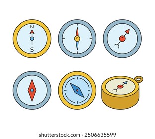 Kompassgeräte-Symbole, Vektorgrafik