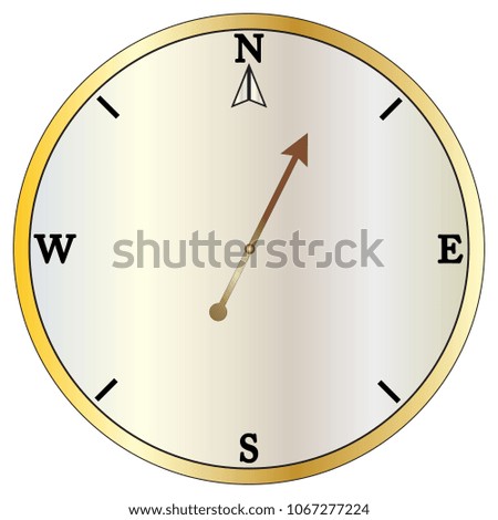A compass face isolated on a white background