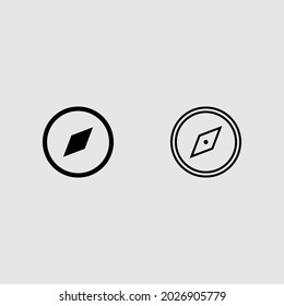 compass fill and outline icon set isolated vector illustration