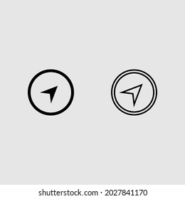 compass fill and outline icon set isolated vector illustration