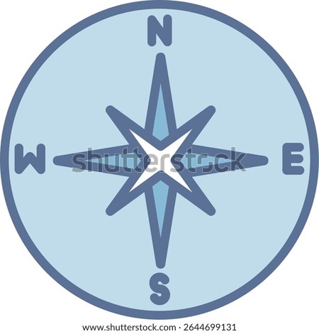 Compass Filled Blue Tone Icon
