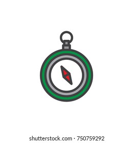 Compass filled outline icon, line vector sign, linear colorful pictogram isolated on white. Navigation symbol, logo illustration. Pixel perfect vector graphics