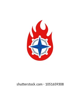 Compass Fire Logo Icon Design