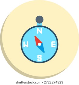 Icono de estilo de círculo plano de brújula