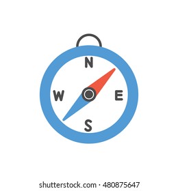 compass flat icon. compass with arrow and letters