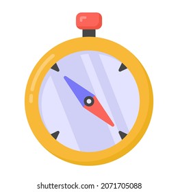 Compass flat icon, editable vector 