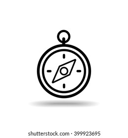 Compass flat icon isolate on white background vector illustration eps 10