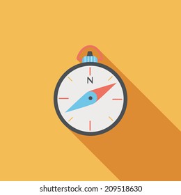 compass flat icon with long shadow