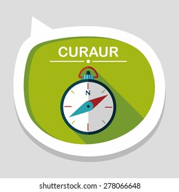 compass flat icon with long shadow