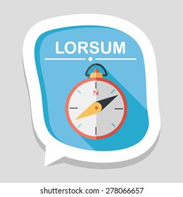compass flat icon with long shadow