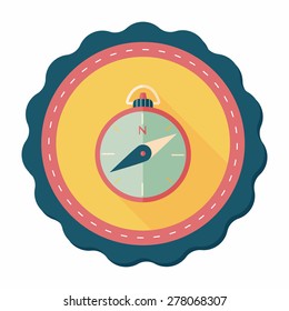 compass flat icon with long shadow