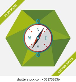 compass flat icon with long shadow