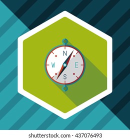 compass flat icon with long shadow