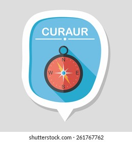 compass flat icon with long shadow,eps10