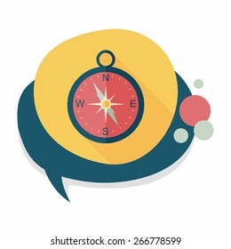 compass flat icon with long shadow,eps10