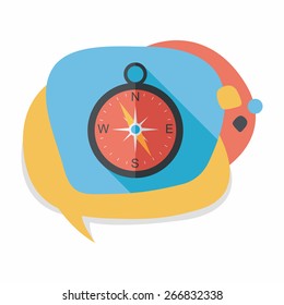 compass flat icon with long shadow,eps10