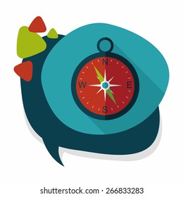compass flat icon with long shadow,eps10