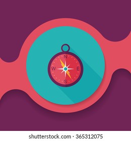 compass flat icon with long shadow,eps10