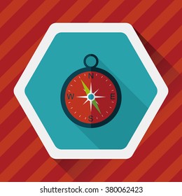 compass flat icon with long shadow,eps10