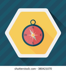 compass flat icon with long shadow,eps10