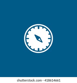 Compass flat icon on blue background