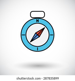Compass. Flat icon on the white background for web and mobile applications. Vector illustration.