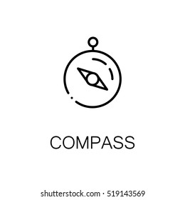 Compass flat icon. Single high quality outline symbol of camping for web design or mobile app. Thin line signs of camping compass for design logo, visit card, etc. Outline pictogram of compass